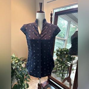 Brooks Brothers navy cap sleeved button down - like new